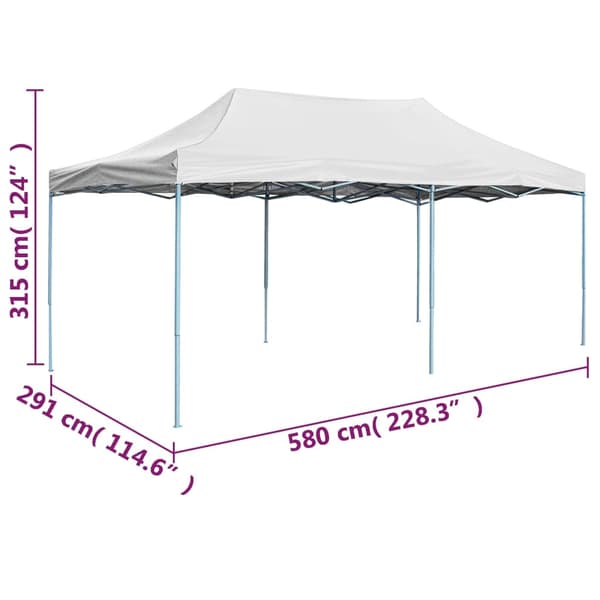 vidaXL professionelt foldbart festtelt 3x6 m stål hvid