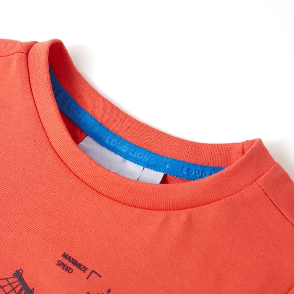 Barn-T-shirt, ljusröd, 128