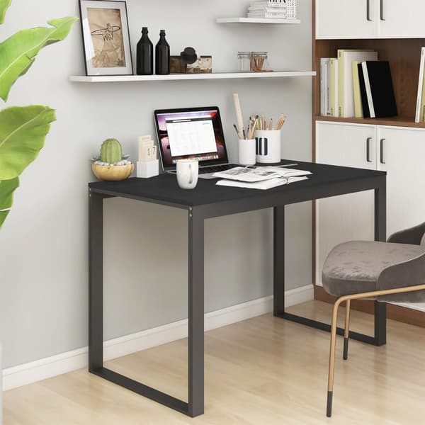 vidaXL computerbord, sort, 110x60x73 cm, spånplade