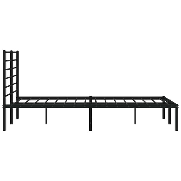 vidaXL metalsengestel med hovedgærde sort 150x200 cm