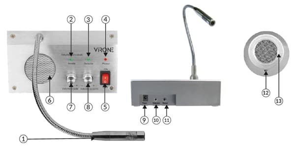 Kassör Intercom Högtalartelefon för apotek, bank, skyltfönster