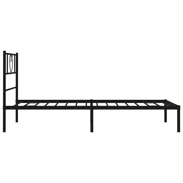 vidaXL metalsengestel med hovedgærde sort 100x190 cm