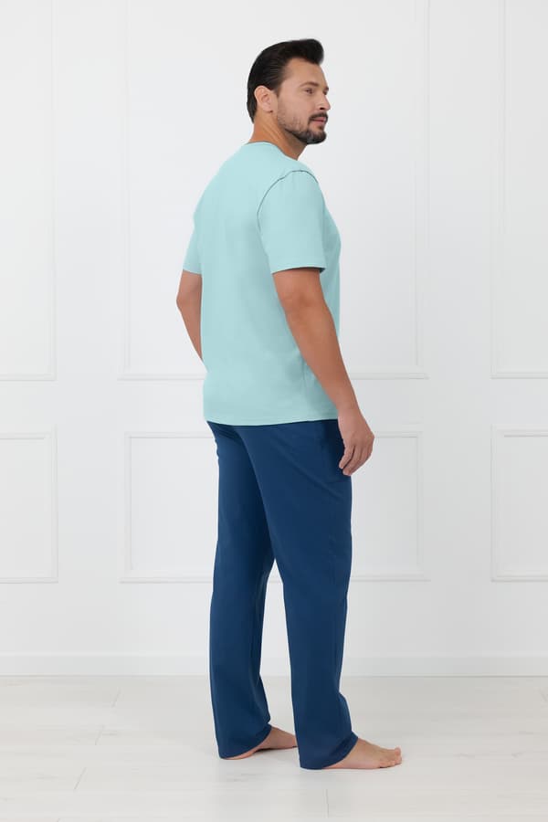 Herrpyjamas med kort ärm, långbyxor Devon XXL
