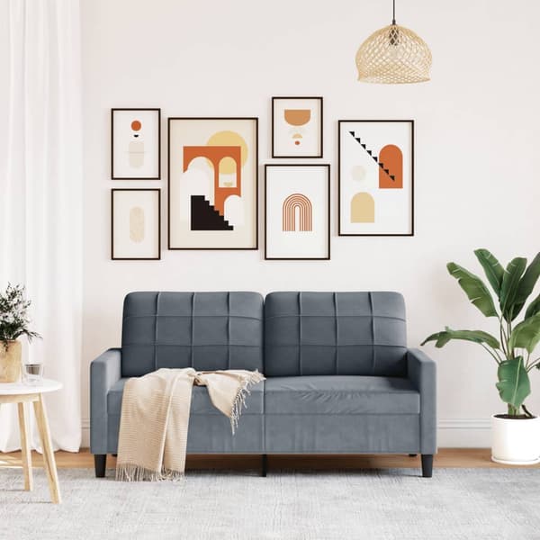 vidaXL 2-sitssoffa mörkgrå 140 cm klädd i sammet