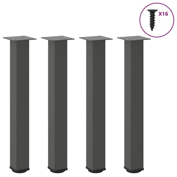 vidaXL Soffbordsben, 4 st, Antracit, 72-74 cm, Stål