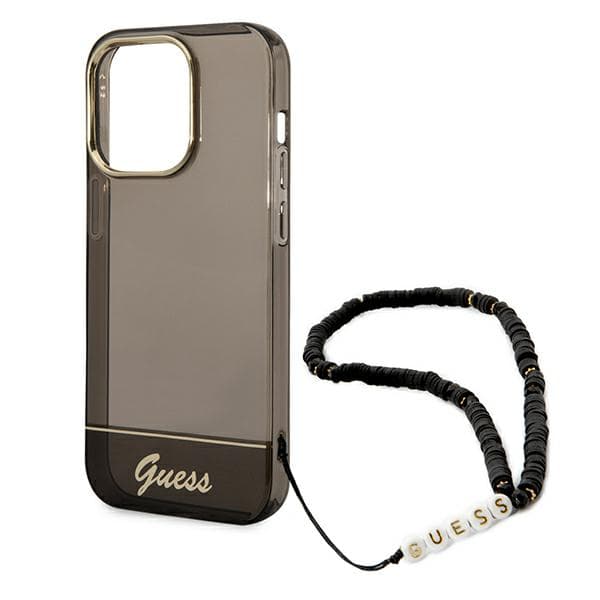 Guess Translucent Pearl Strap-skal till iPhone 14 Pro Max, Svart