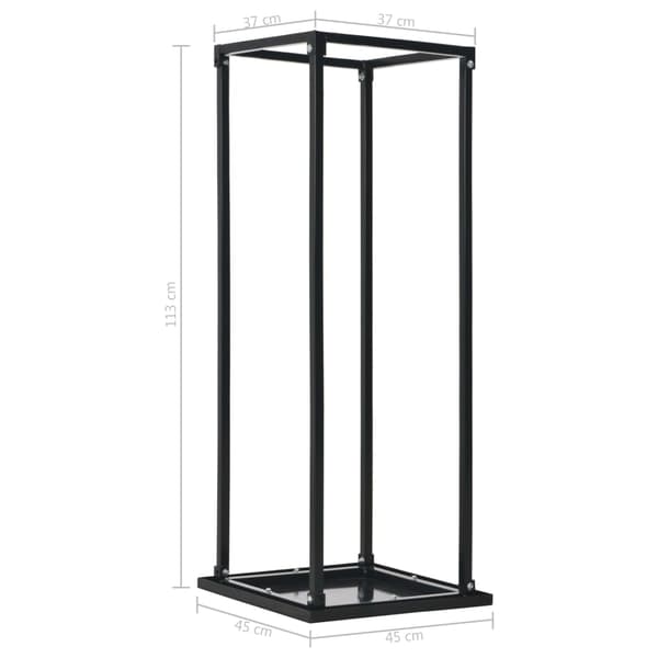 vidaXL træreol med base sort 37x37x113 cm stål
