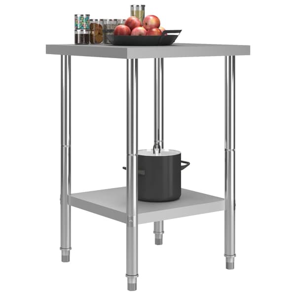 vidaXL køkkenbord 60x60x85 cm rustfrit stål