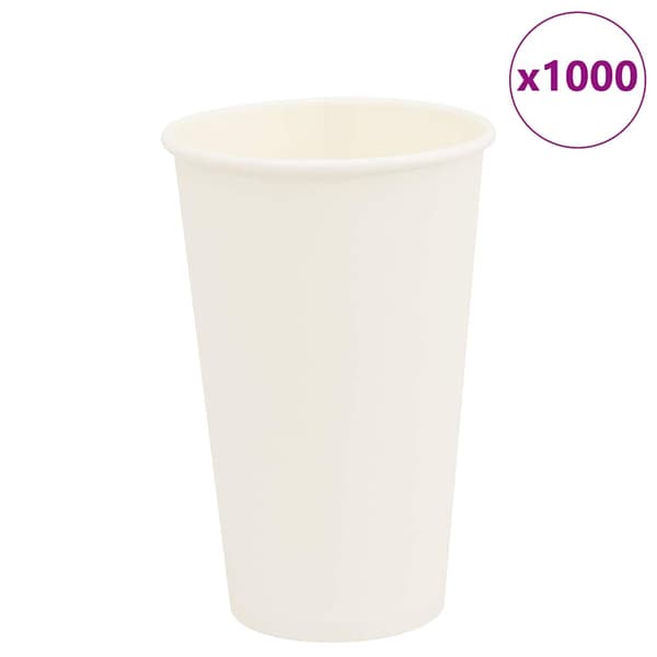 vidaXL papkrus, 1000 stk., 400 ml, hvide