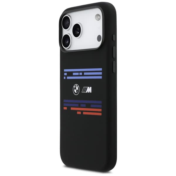 BMW M Silicon Horizontal Line MagSafe -kotelo iPhone 17 Pro Maxille, musta