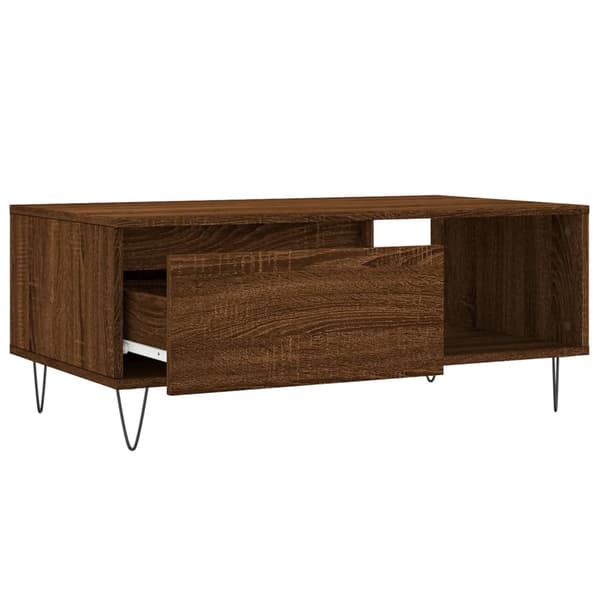 vidaXL sofabord brunt egetræ 90x50x36,5 cm