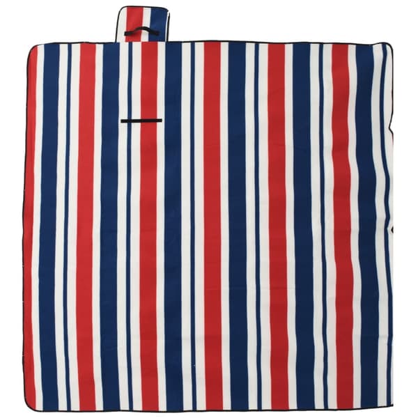 vidaXL foldbart picnictæppe røde og blå striber 200x200 cm