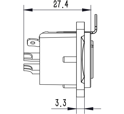 Paneluttag Roxtone XLR RX5FD-NT