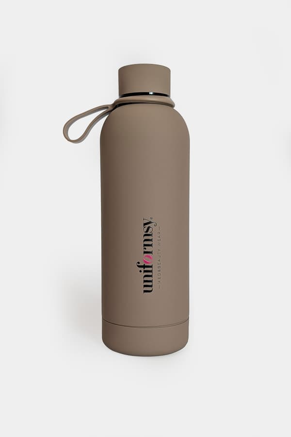Termosflaska "Vatten frågar inte, vatten fungerar" TERMOFLASKA 500 ML ROSE TAN