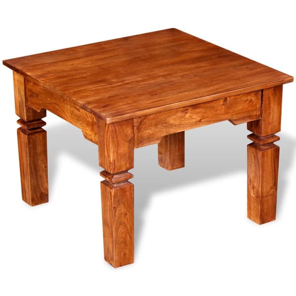 vidaXL Soffbord, massivt trä, 60x60x45 cm