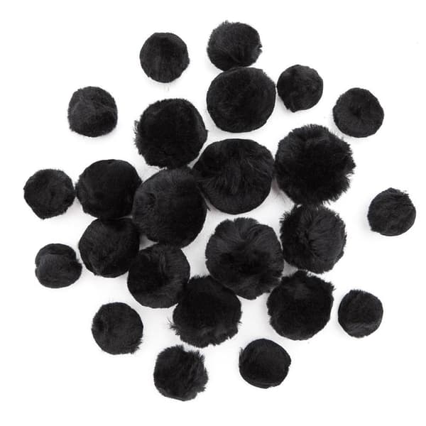 Akrylpomponer mix sort 24 stk.