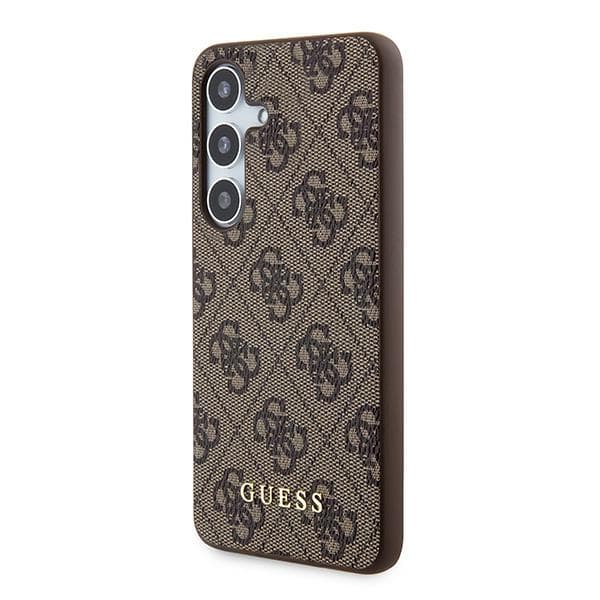 Guess 4G Metal Guld Logo Etui til Galaxy A35, Brun