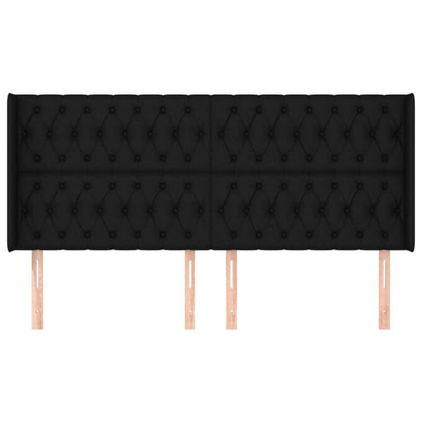 vidaXL vingeformet nakkestøtte sort 183x16x118/128 cm stof