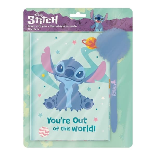 Lilo&Stitch dagbog + kuglepen med pompon