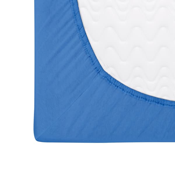 Dra-på-lakan 180x200 elastiskt JERSEY 100% BOMULL blå