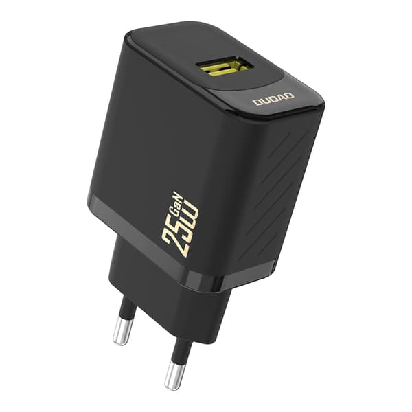 GaN 25W USB-A vægoplader - Sort