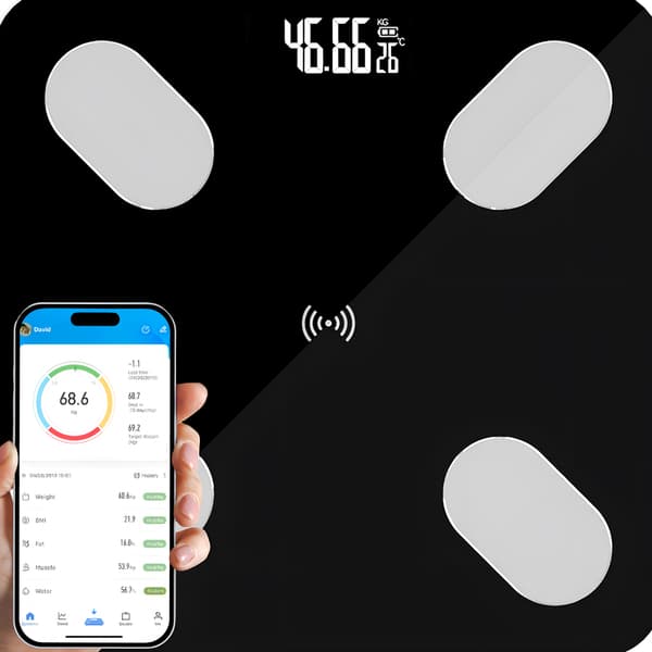 Analytisk badrumsvåg 180 kg smart + 31-i-1 android iOS precision