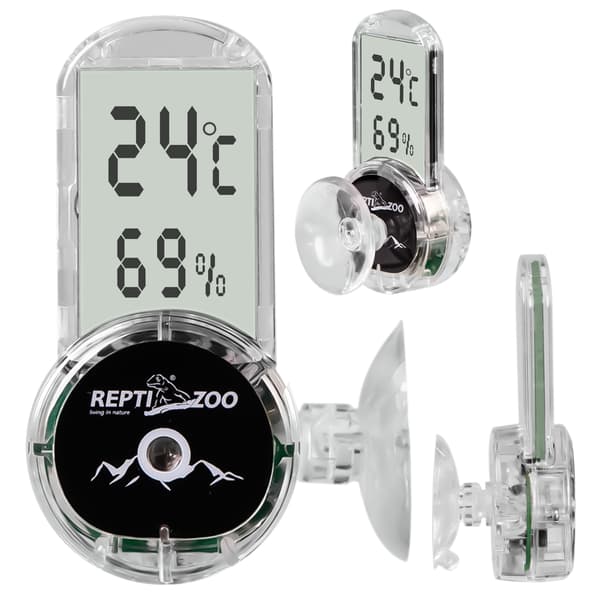 Repti-Zoo 4-siders termometer og hygrometer - LCD-termometer og hygrometer