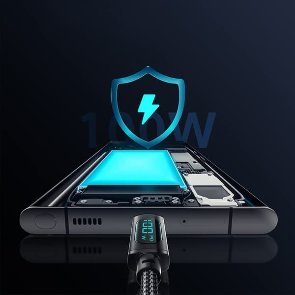 ESSAGER 2m Type C USB C 100W LCD-skærmkabel til Samsung Huawei 200cm