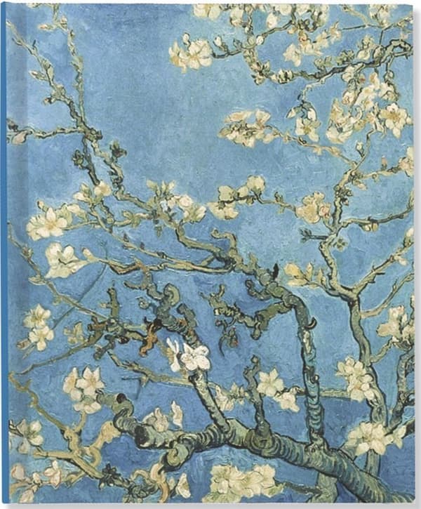 Stor notesbog med mandelblomster