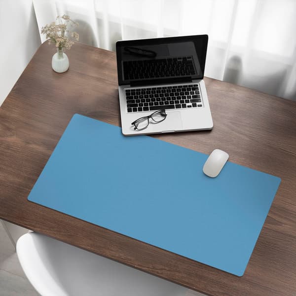Skrivebords-, tastatur- og laptopmusemåtte, himmelblå, 90x45 cm