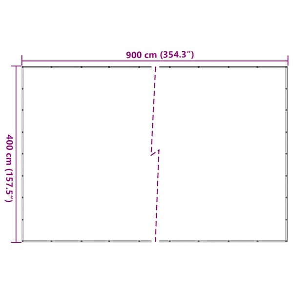 vidaXL containernet, HDPE, 4x9 m, sort