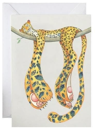 A166 B6 kort + Sovende leopard kuvert