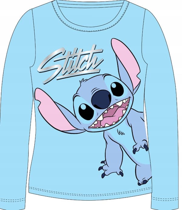STITCH STICZ FLICKBLUS, långärmad, BOMULL, blå 98 D060K