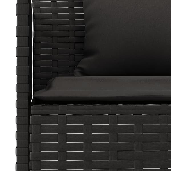 vidaXL havemøbelsæt med 2 dele og hynder, sort, polyrattan