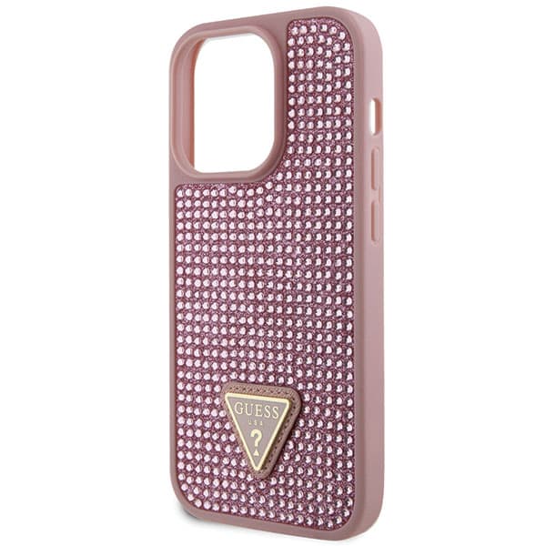 Guess Strass Triangelfodral till iPhone 14 Pro, Rosa