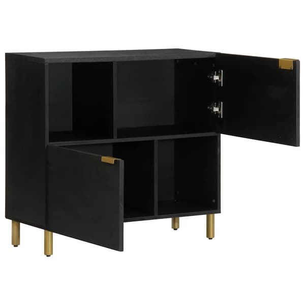 vidaXL skab, sort, 80x33x75 cm, træbaseret materiale