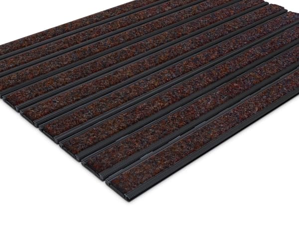 Dørmåtte i aluminium, tekstil, C12, SORT, 100x50