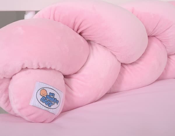 Flettet MINKY sengeseng til 180 cm tremmeseng - pink
