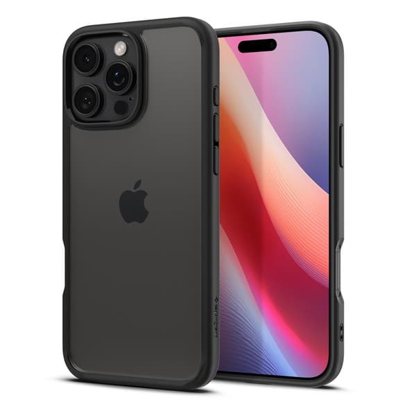 Spigen Ultra Hybrid-cover til iPhone 16 Pro Max, klart og sort