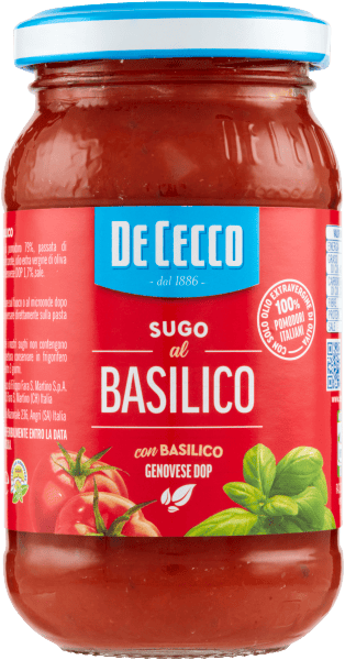 Basilikumsauce 200g flaske - De Cecco
