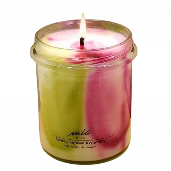 Marmoreret sojalys Lilla blomst 240g
