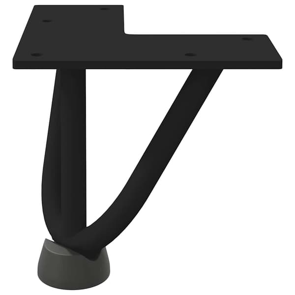 vidaXL hårnålebordben, 4 stk., sort, 10 cm, massivt stål