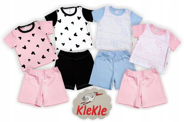 Mouse kortærmet pyjamassæt, sort, 110 klekle