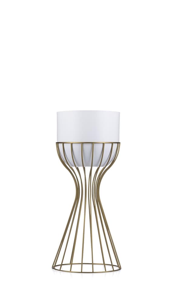 Stående blomsterstativ 46 cm guld hvid LOFT