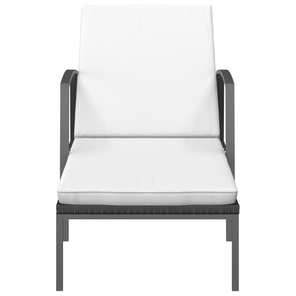 vidaXL liggestole med bord, sæt med 2, polyrattan, sort