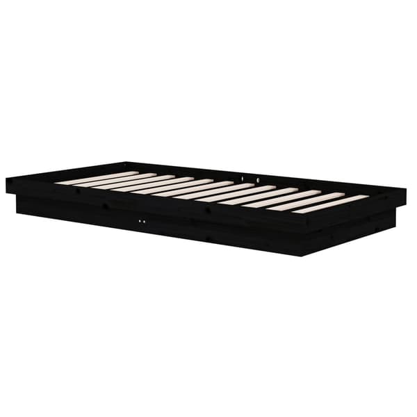 vidaXL sengestel sort massivt træ 100 x 200 cm