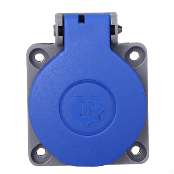 Campingstikkontakt, 16A 250V 2P+Z IP44-B, opal campingvogn
