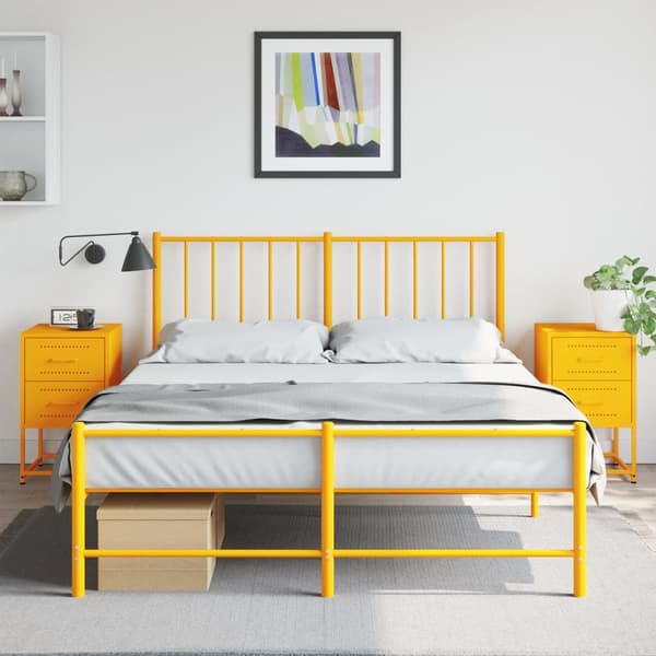 vidaXL Nattduksbord, Set om 2, Senapsgrå, 36x39x60,5 cm, Stål