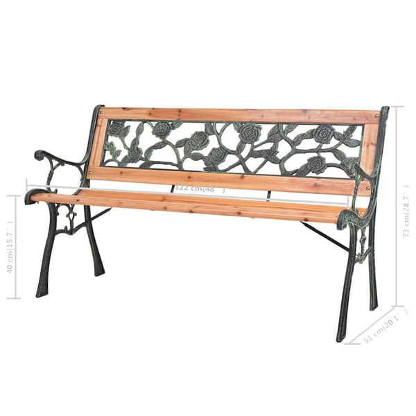vidaXL havebænk 122 cm træ