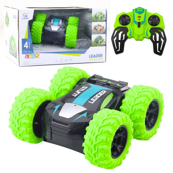 Kauko-ohjattava RC-temppuauto 360° pyörii vihreä